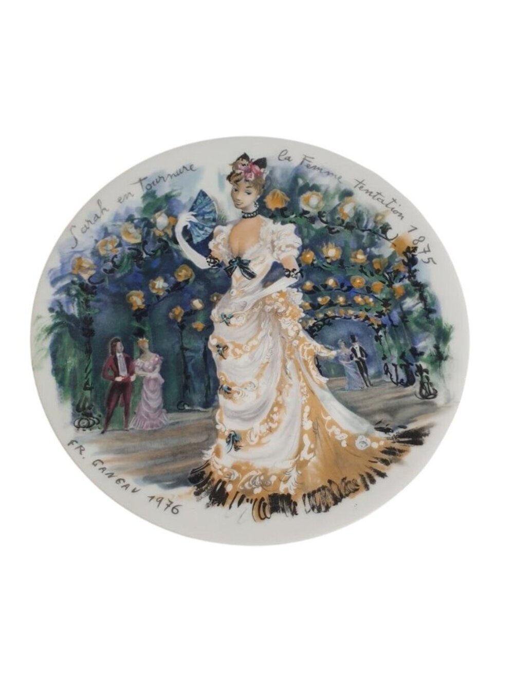 Henri DArceau Limoges Les Femmes Du Siecle Porcelain Plate Sarah 1875 Edition